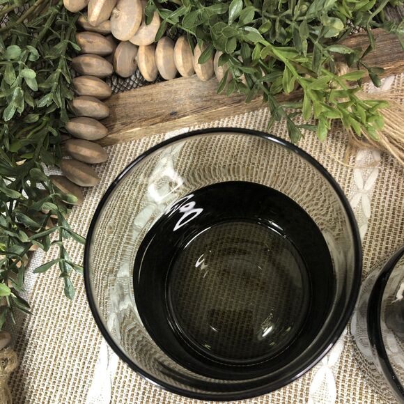 Pier 1 Smoked Glass Hand Blown Double Dipped 4” Tumbler/rocks Set of 2 EUC - Picture 5 of 11